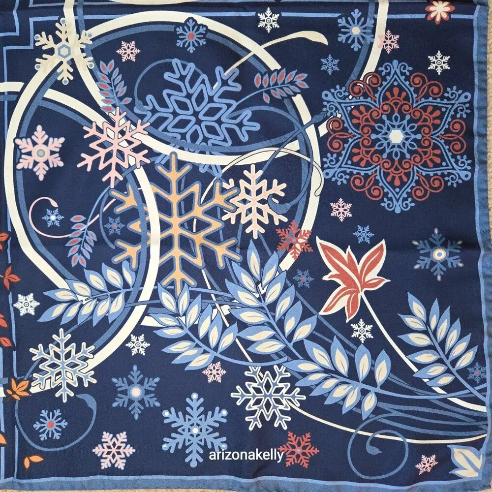 NWOT Peter Millar Silk Square Scarf *Four Seasons* Bird Butterfly Octopus